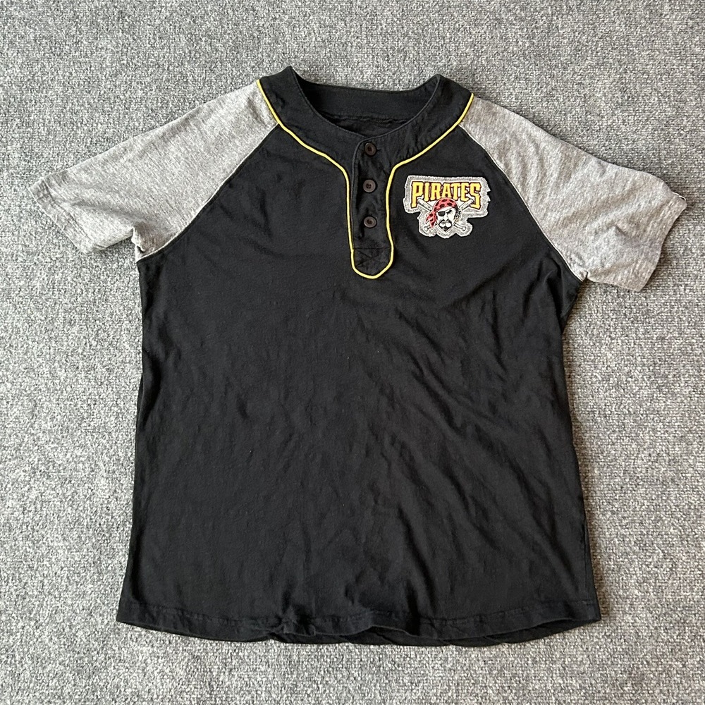 Pittsburgh Pirates Shirt Youth Extra Large‎  Cotton Jersey Black Grey Cotton